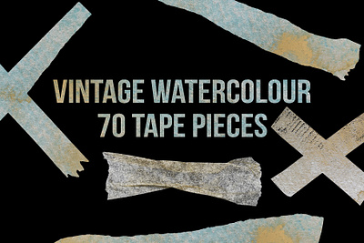 Vintage Watercolour Isolated Tape Pieces abstract add on adhesive background band bant branding cool design graphic design illustration isolated logo photoshop png tape transparent abckground vintage watercolor watercolour