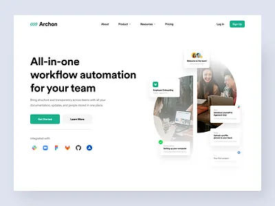 Archon - Landing Page agency brand branding deisgn home identity interactive landing page logo minimal mobile ui ux video web design website