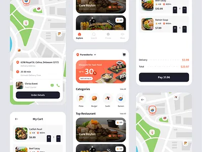 Food Delivery App app design delivery app food app food delivery minimalist mobile design restaurant restaurant app uidesign uiux user interface userinterface