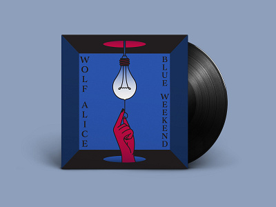 Blue Weekend - Wolf Alice album album art album cover alternative blue blue weekend fingers hand illustration light light bulb light switch music record red rock turn on vinyl wolf wolf alice