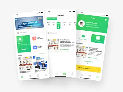 Event Mobile App app clean cute event app green smooth ui ux