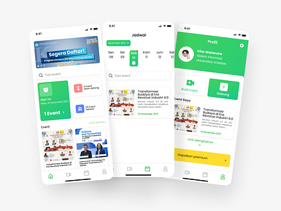 Event Mobile App app clean cute event app green smooth ui ux