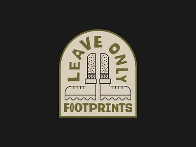 Leave Only Footprints badge boots hiking icon illustration leave no trace legs lockup national parks nature type typography