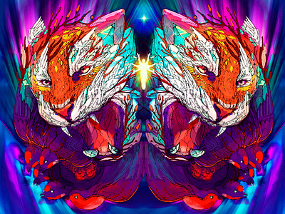 Dreams of Chaos chaos dream fantasy illustration light photoshop space tiger