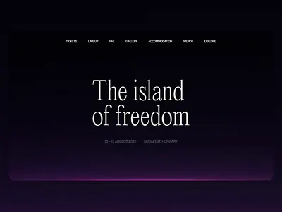 Festival website hero 3d after animation cinema4d colors design festival garment landing oil promo sziget ui ux