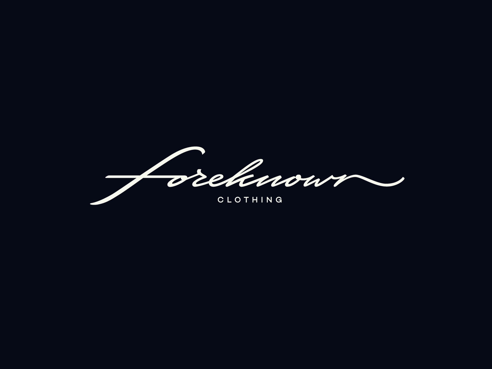 Foreknown artdirection branding calligraphy clothing custom design flow foreknown graphic design handwritten highend identity lettering logo luxury process script solid sophisticated urban