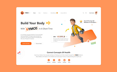 GYMCO - Fitness Web UI 3d animation branding graphic design gym landing page ui ui ux web design