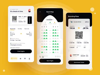 Flight Booking - Mobile App app boarding boarding pass booking clean design figma flight flight booking flights ios mobile plane plane app schedule ticket ui uiux ux vacation