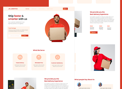 Logistics Landing Page ecommerce logistics business ui user experience