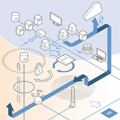 Information Technology Infrastructure illustration infrastructure isometric