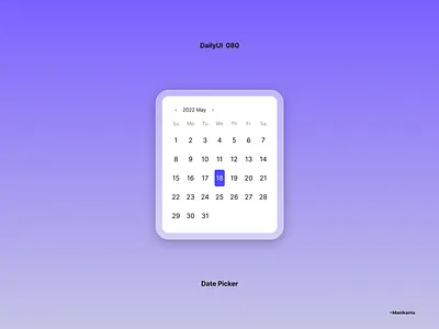 Date Picker DailyUI 080 design ui