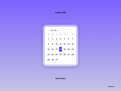 Date Picker DailyUI 080 design ui