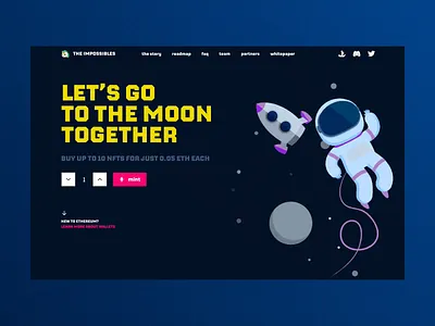 The NFT Impossible Game Design Concept animation blockchain crypto drawings eth game illustration landing nft ui uiux ux