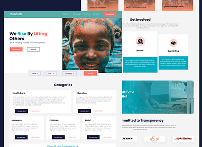 DonateS Charity Landing page charity landing page ui user experience ux