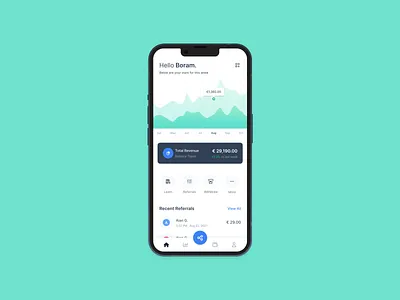 SaaS Affiliate Program iOS App affiliate app design dashboard interfacedesign ios partner ui uiux