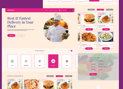 Food Arena Delivery Web App Landing Page design ecommerce food landing page landing page ui user experience ux