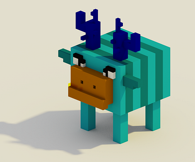 my lovely Voxel deer 3d design voxel