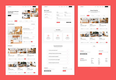Real Estate Website Design app design ui