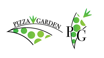 Pizza Garden (Vegan Pizza Brand) Mockup branding design logo pizza vector vegan