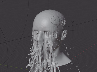 Transformation, working view 3d animation art blender design face head liquid shape skull surreal visual working process