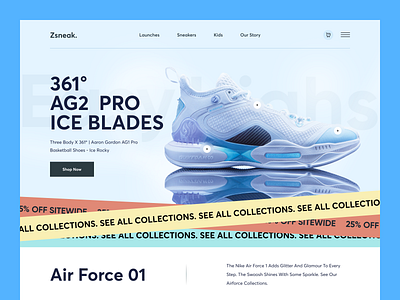 Zsneak Shoes Store web Header. adidas converse dribbble2022 ecommerce fashion footwear homepage kicks mockup nike nike air nike running nike shoes online shop orix sajon shoes store sneakers web design website