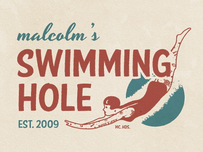 Malcolm's Swimming Hole branding character design dribbble hiphop illustration illustrator logo mac miller mid century modern midcentury music rap retro screen print texture type typography vector vintage