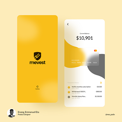 Meevest - Mobile App Design design logo minimalist product design trend ui uiux vector