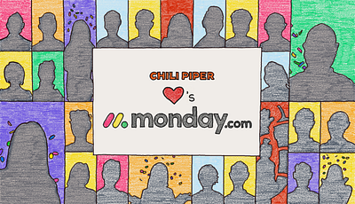 Chili Piper Loves monday.com branding design illustration logo portraits