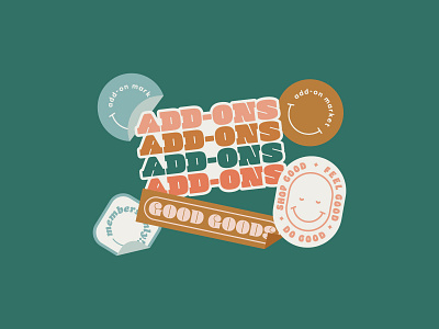 CAUSEBOX Add-On Market stickers art direction brand extension brand identity branding design fun graphic design illustration illustrator sticker typography whimsical