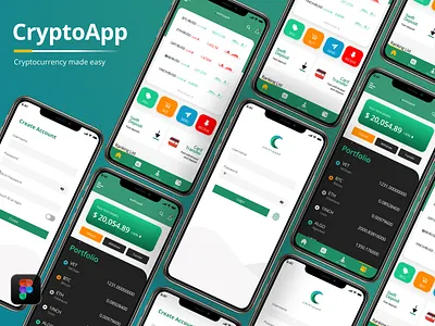 CryptoApp - Mobile App Design adobexd branding design minimalist trend ui