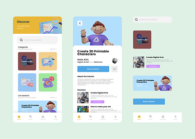 Online tutoring app design app design figma interface mobile ui ux uxui