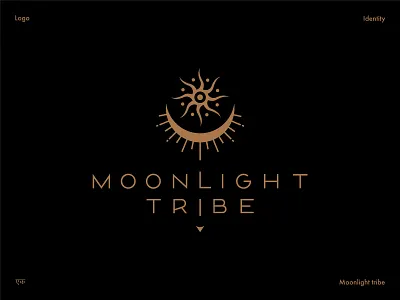 Logotype - Moonlight tribe school black branding dancer ethno fireshow goa goldenrotation graphic design identity india logo moon mystic perfomance posters psychodelic sacred geometry schoo sun tribal