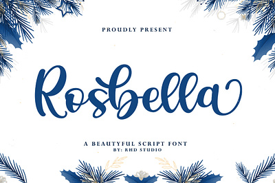 Rosbella app design illustration logo script typography vector