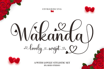 Wakanda app design illustration logo script typography vector