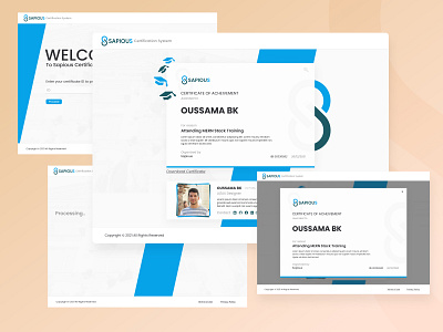 Educational Website Certification System app certificate certification design education figma graphic design learning profile sapious ui ui design ux design web