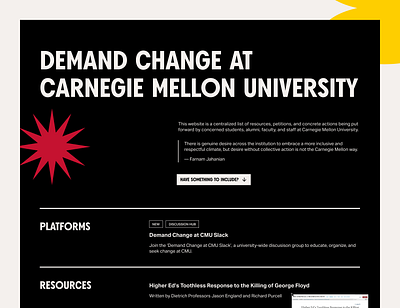 Demand Change at CMU (2020) 2 branding design graphic design minimal typography ui ux vector web website