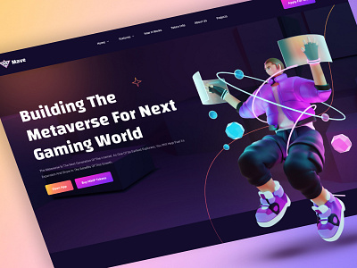 Mave - Angular Metaverse Project Launchpad Template creative design landing page token website design