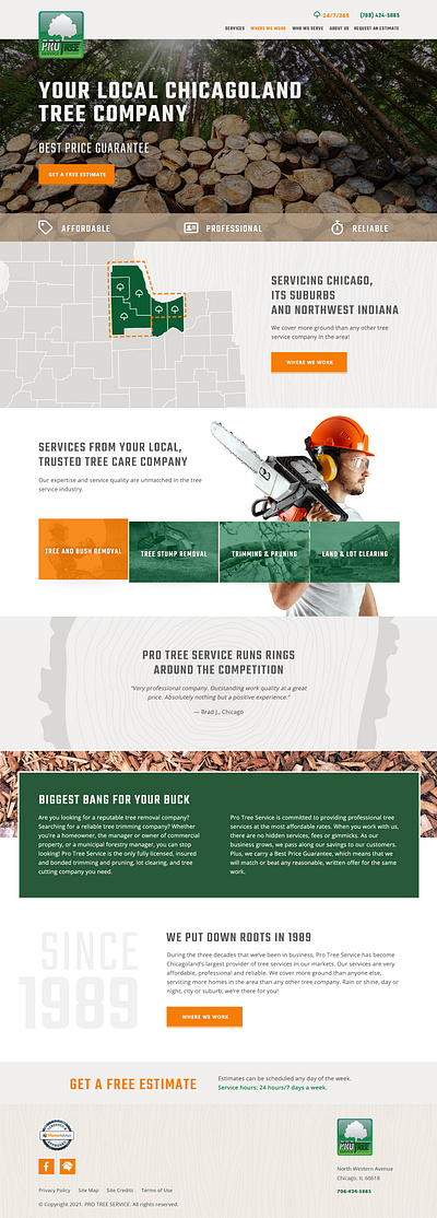 ProTree Services map tree services web design website