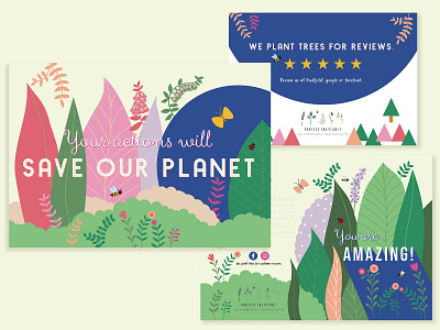 Postcards for Protect the planet animation branding design designer digital art digital illustration digitalart globe graphic design illustration illustration art illustrator leaves logo motion graphics planet plants protect save planet trees