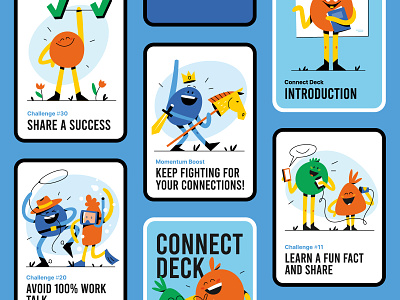 Connect Deck - Illustrations aleksandrov alexandrov blobs card game character connection deck decks friendly fun game graphic design icons illustration pack shape team team work vector vector art