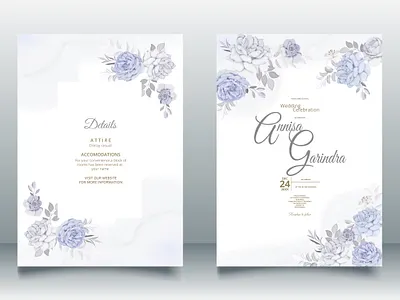 Beautiful floral frame wedding invitation card template Premium card design floral flower frame graphic design illustration logo ui vector web wedding white