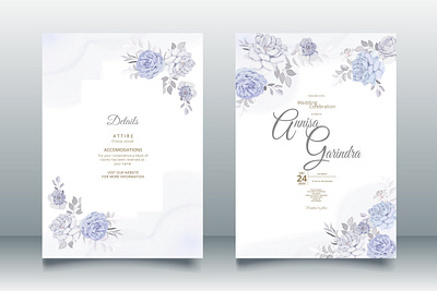 Beautiful floral frame wedding invitation card template Premium card design floral flower frame graphic design illustration logo ui vector web wedding white