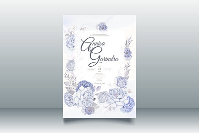 Beautiful floral frame wedding invitation card template Premium card design floral flower frame illustration logo ui vector wedding