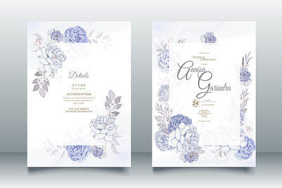 Beautiful floral frame wedding invitation card template Premium card design floral flower frame illustration logo ui vector wedding