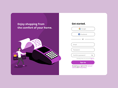 Daily UI Challenge - Day #1 Sign Up Page daily ui daily ui challenge daily ui design graphic design illustration interface design sign up page ui user interface ux design uxui design web design web page