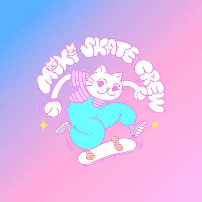 ฅ^•ﻌ•^ฅ branding cat character design illustration logo procreate skate skateboard