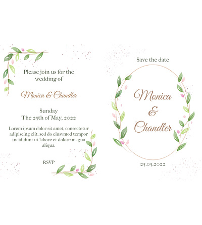 Wedding invitation in rustic style vector illustration beautiful branding card design green illustration invitation invite logo love nature rustic vacation vector wedding