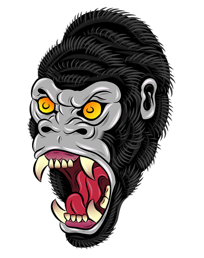 Gorilla Head animation app design graphic design il illustration logo vector