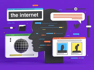 The Internet - 3d Illustration 3d 3d art 3d design 3d icons 3d illustration 3d modelling 3dart 3dicons 3dillustration 3dmodelling branding c4d cinema4d design graphic design icons illustration isometric logo motion graphics