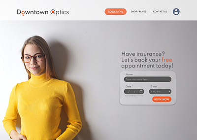 Downtown Optics Hero Section Redesign branding design designlab logo typography ui ux web